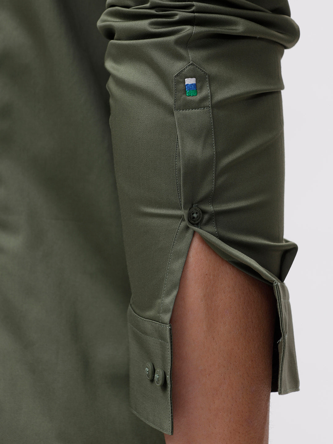 Deep Lichen Green Cotton Solid Shirt