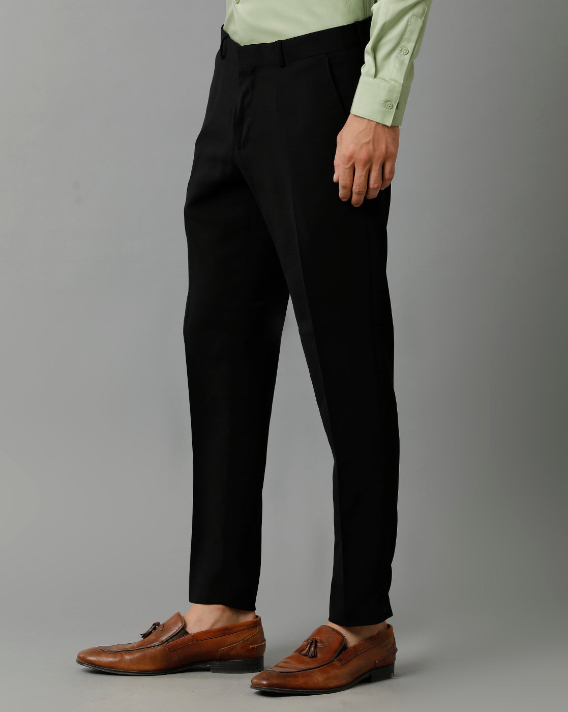 Black Knitted Stretch Men's Trouser