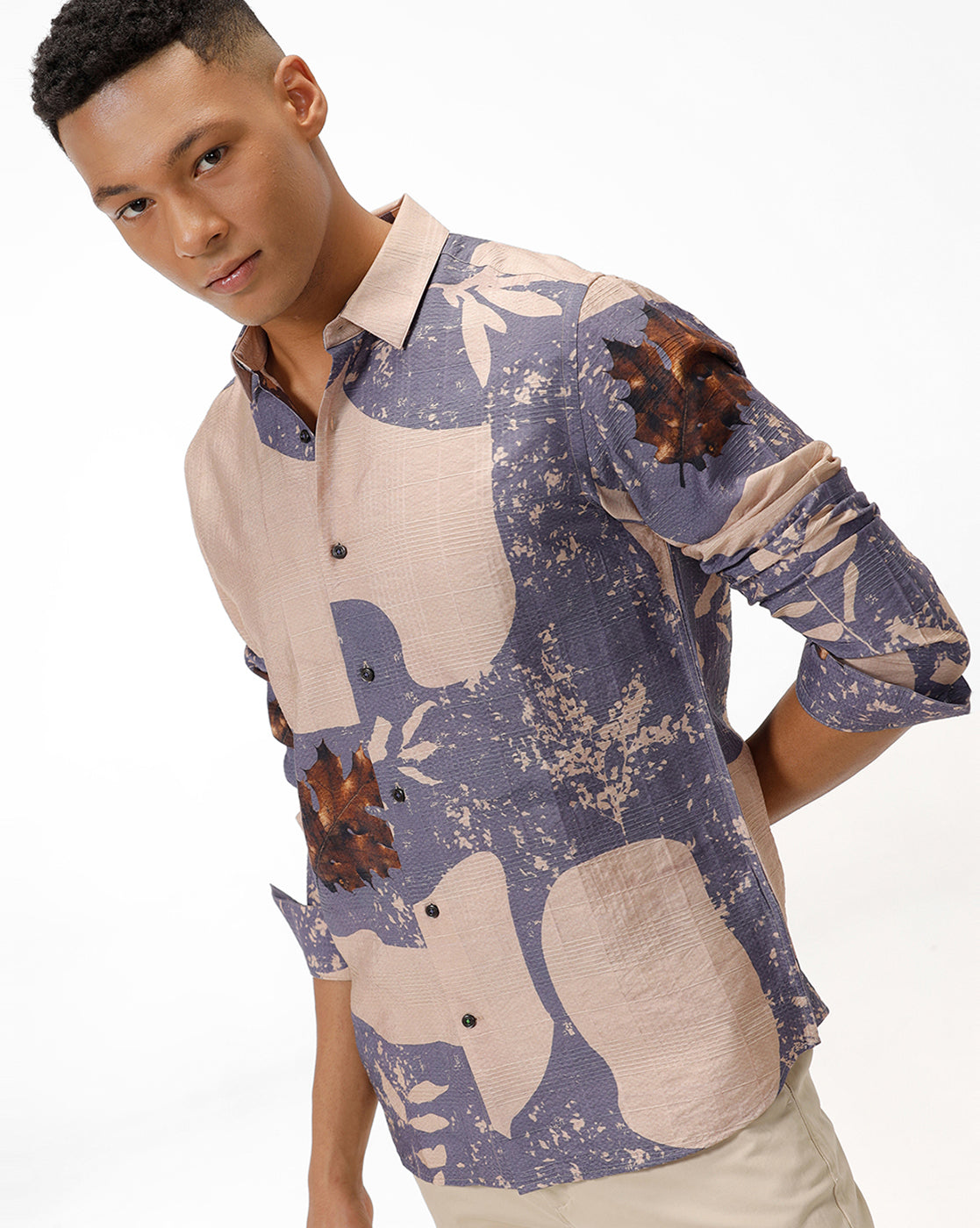Caracal Maple Leaf Print Casual Shirt