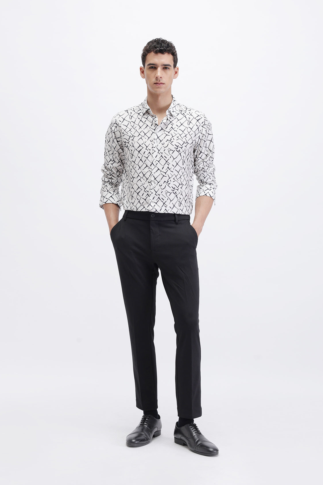 ABSTRACT PRINTED SLIM FIT SHIRT