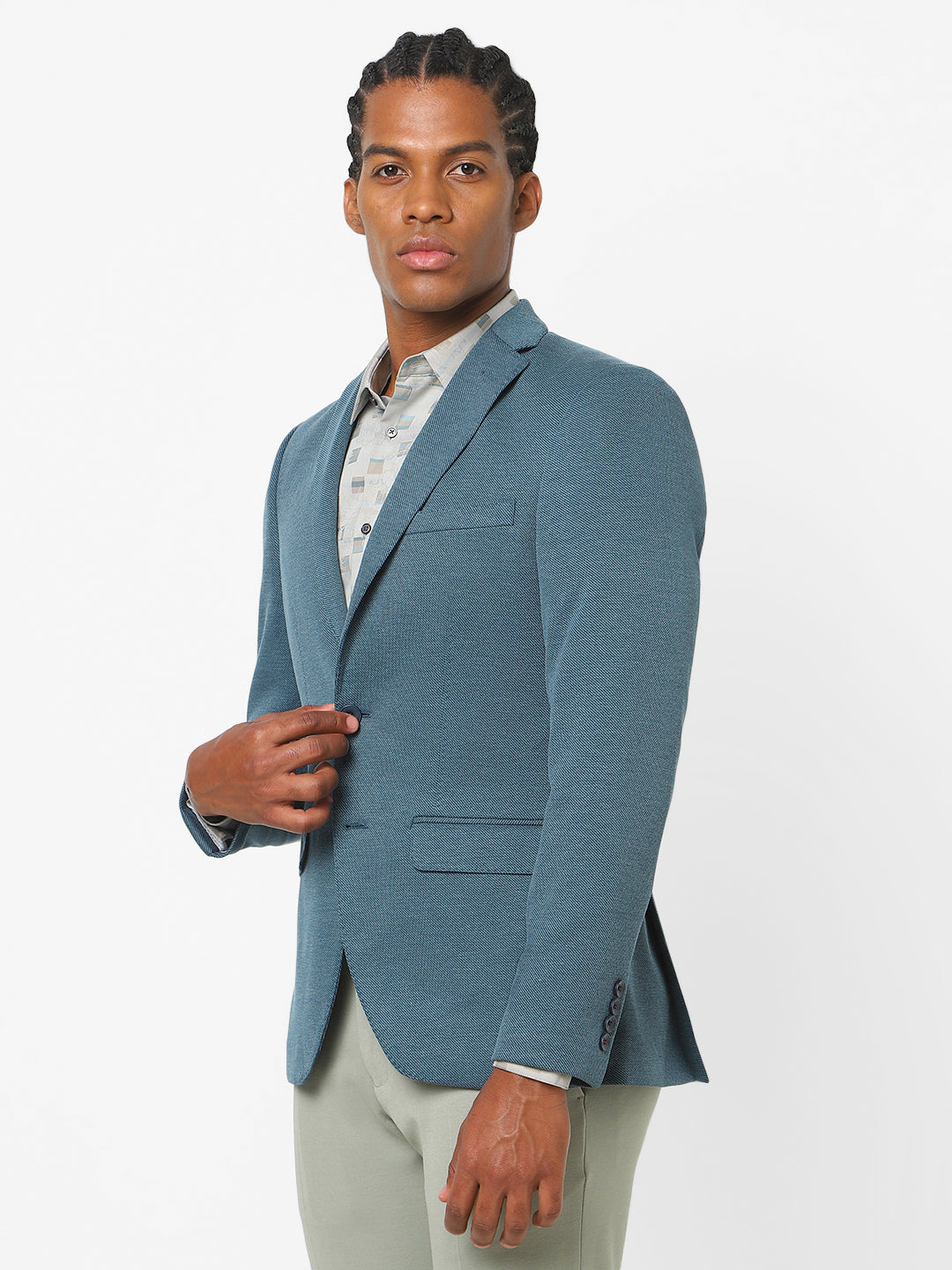 Men's Teal Blue Blazer TCJ-MILES