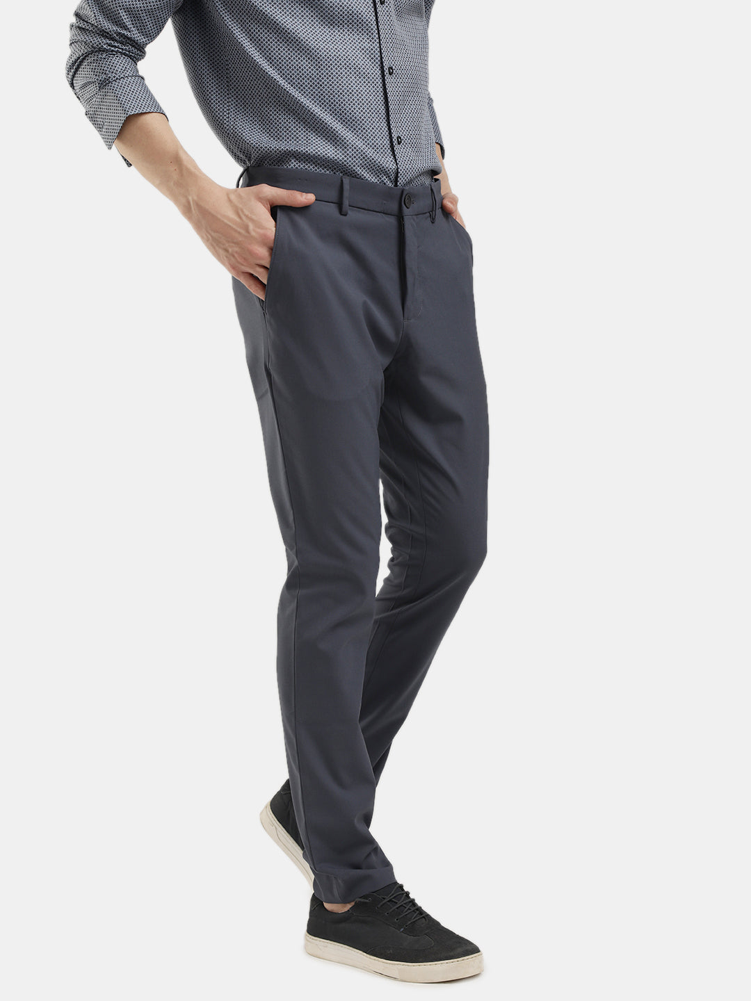 COTTON STRETCH PLAIN TROUSER