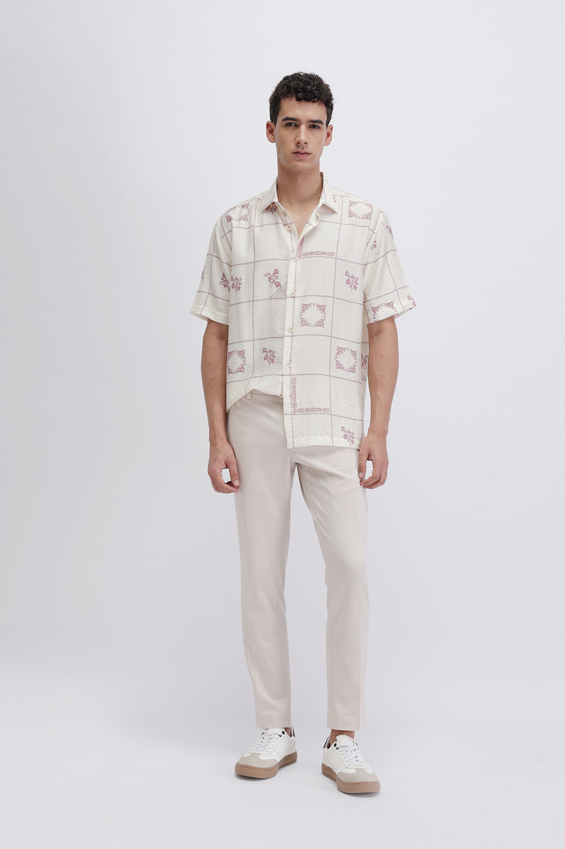 ABSTRACT CHECKED SLIM FIT SHIRT