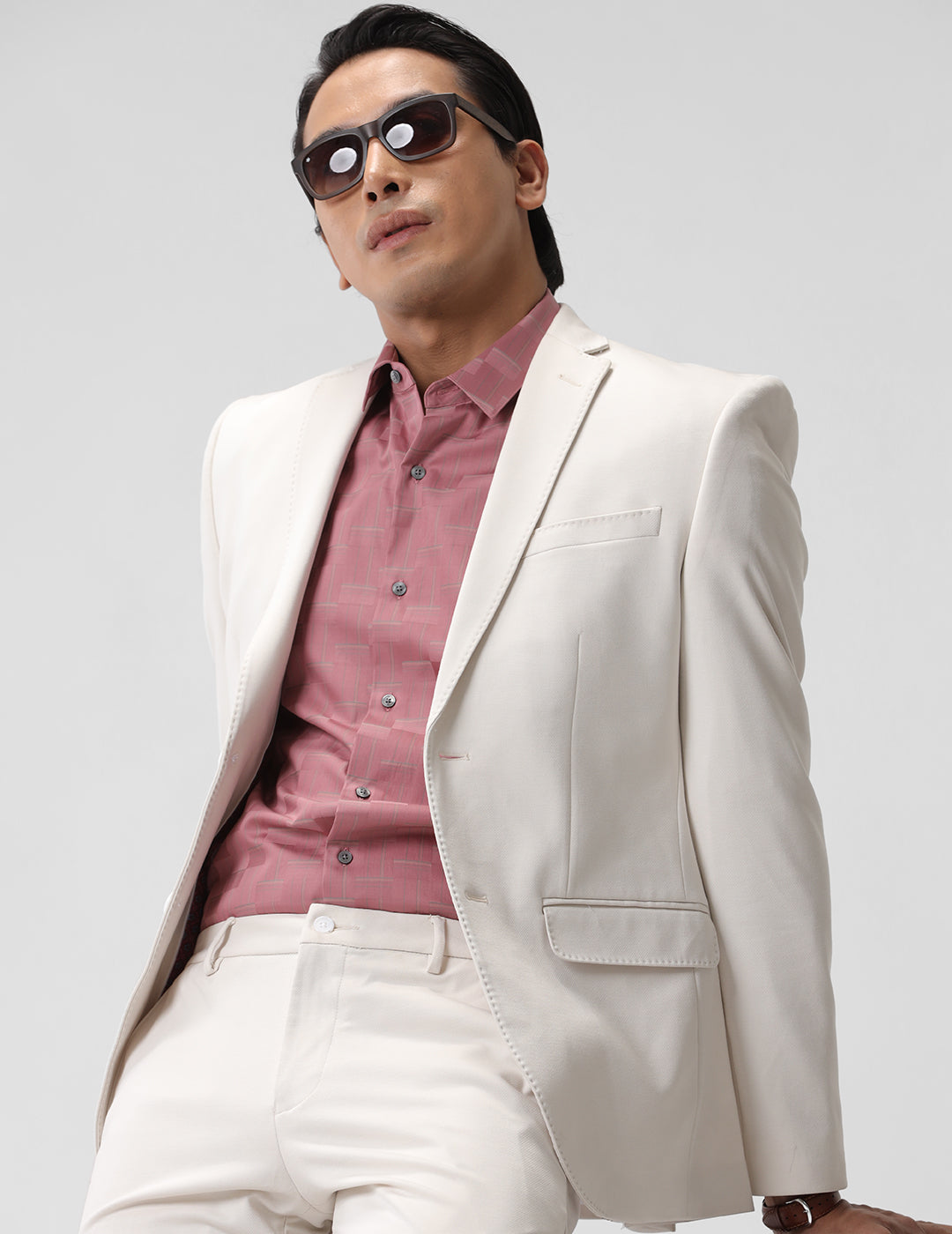 Men's Slim Fit Single Breasted White Formal Blazer