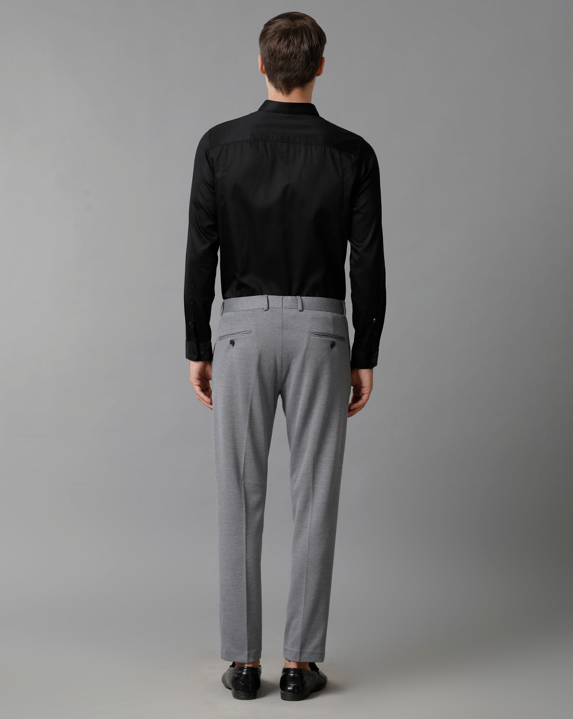 Grey Knitted Stretch Men's Trouser