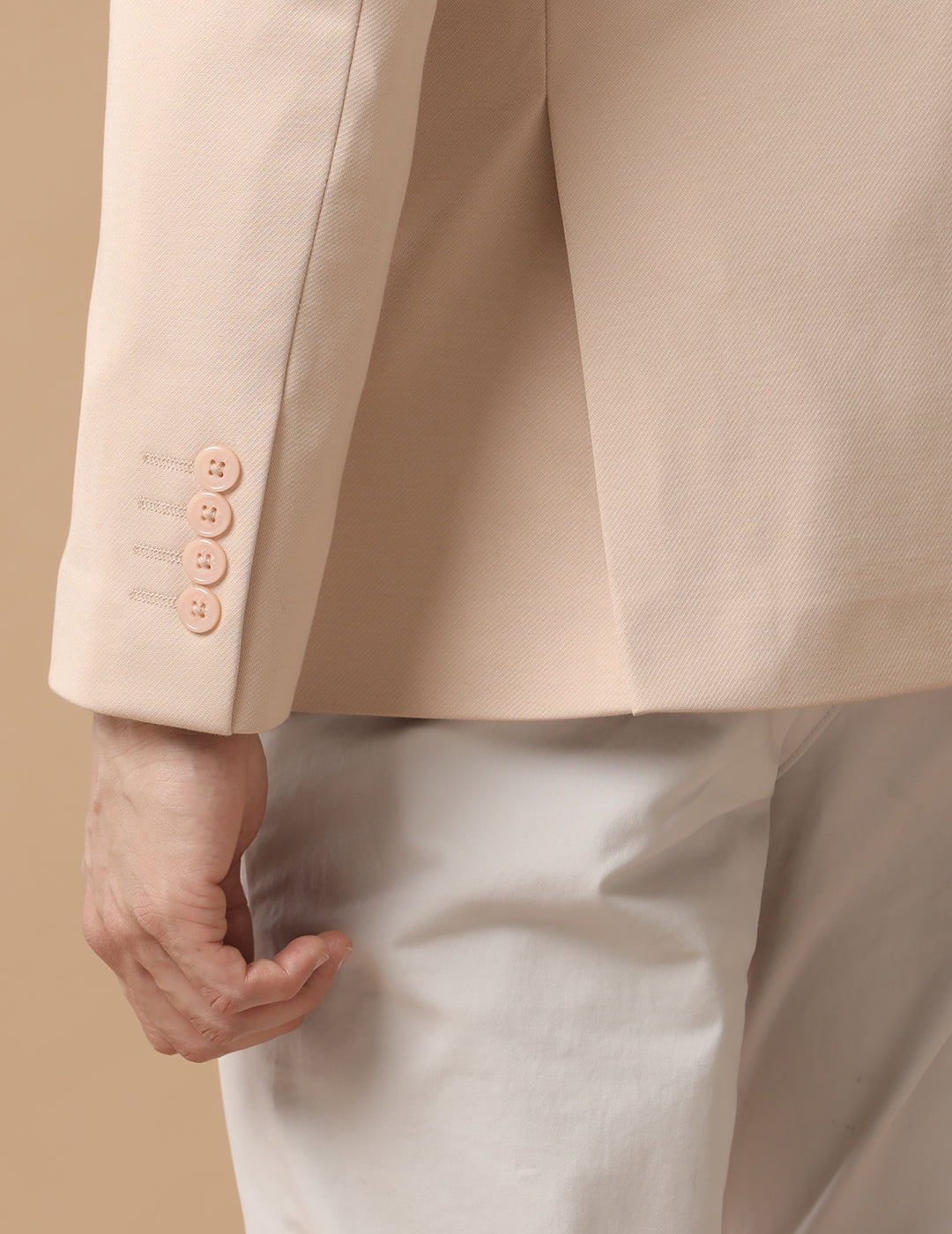 Men's Slim Fit Single Breasted Beige Formal Blazer