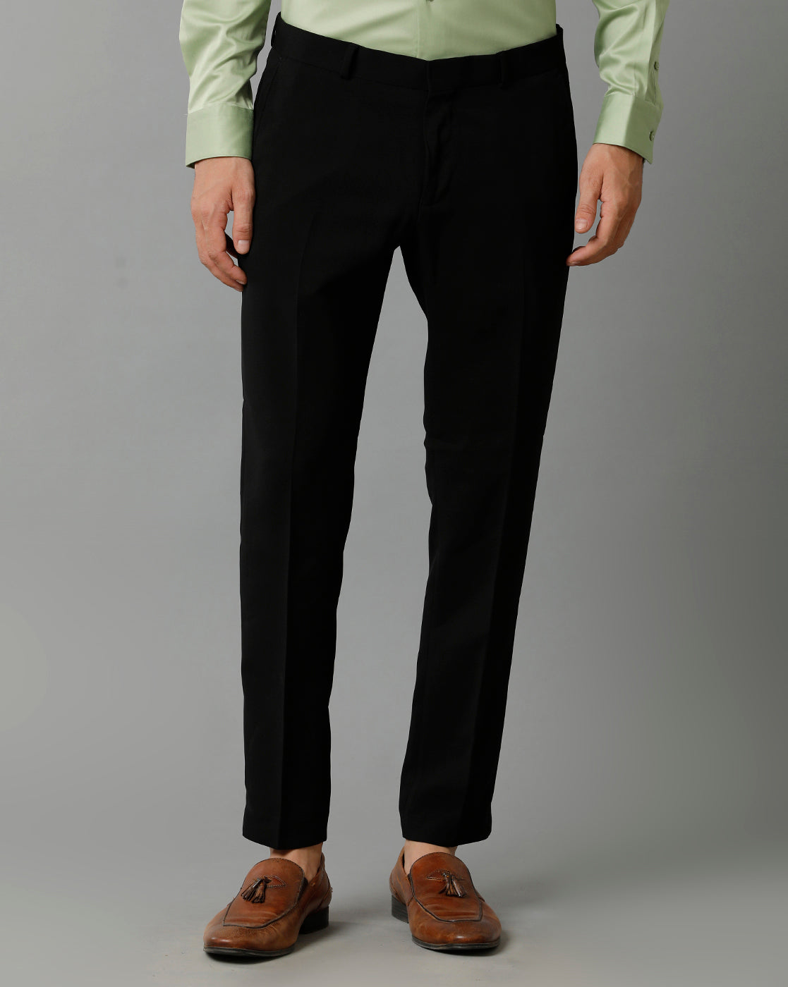 Black Knitted Stretch Men's Trouser