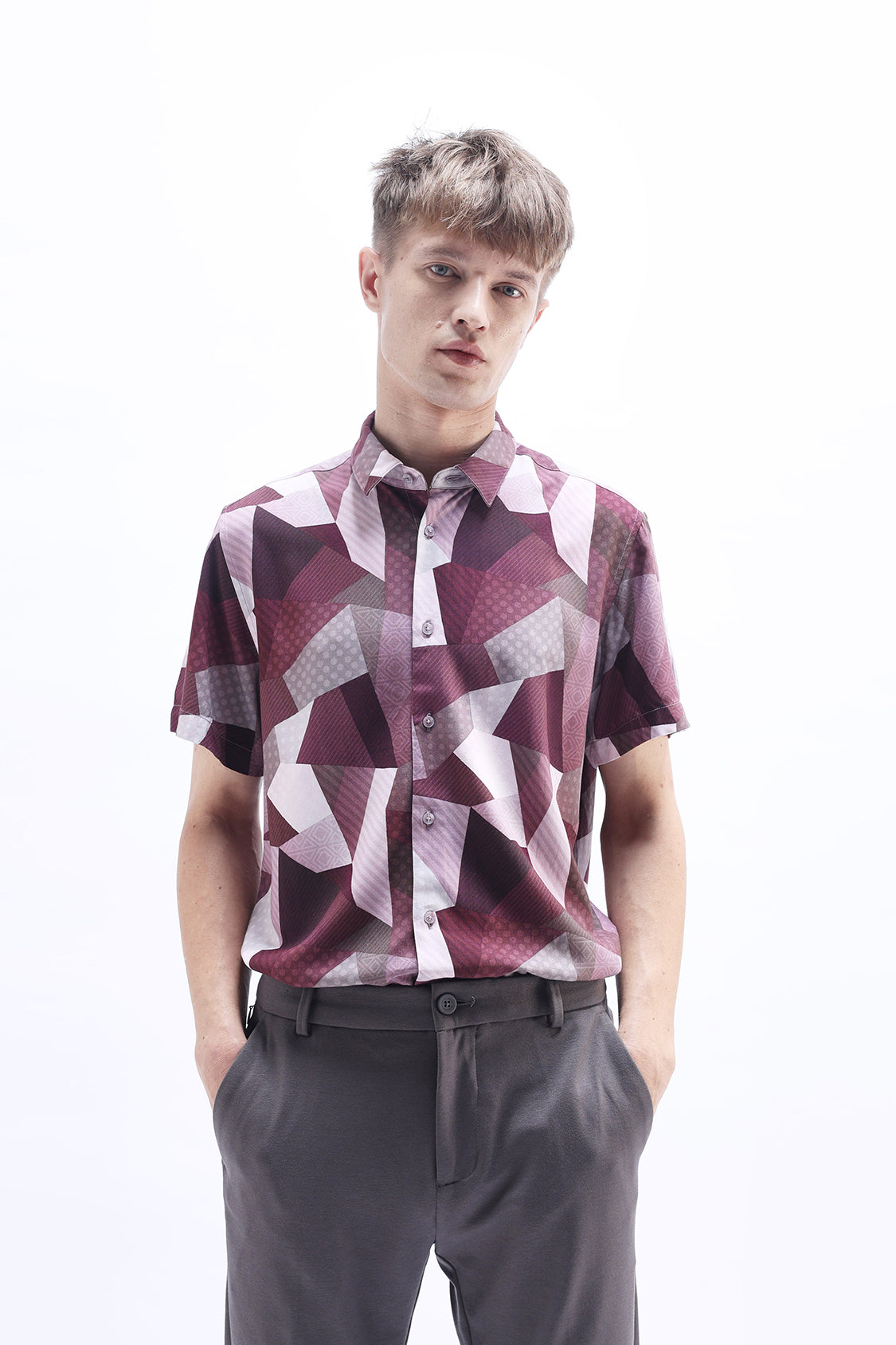 ABSTRACT PRINTED HALF SLEEVES SHIRT
