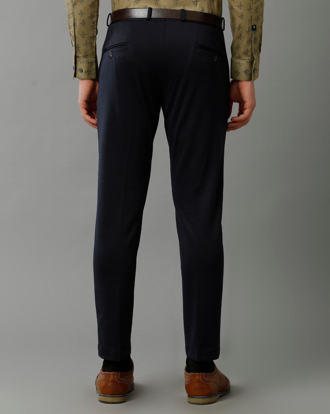 Navy Knitted Stretch Men's Trouser
