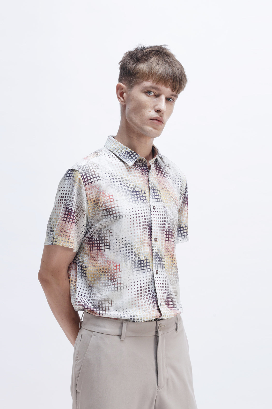 ABSTRACT PRINTED HALF SLEEVES SHIRT