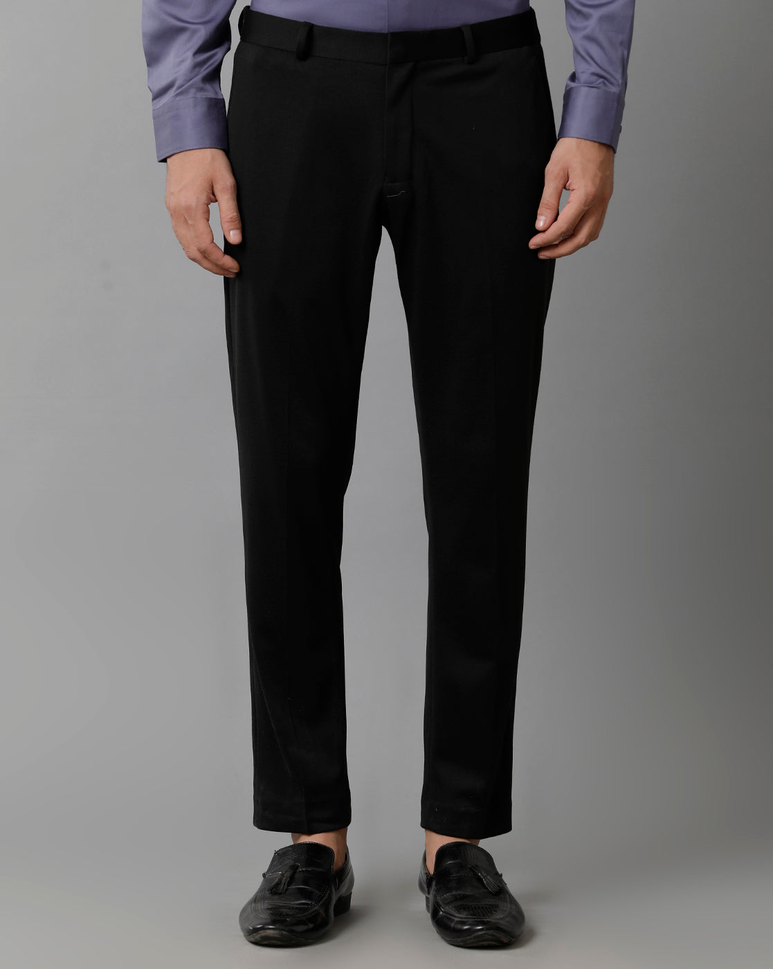Black Knitted Stretch Men's Trouser