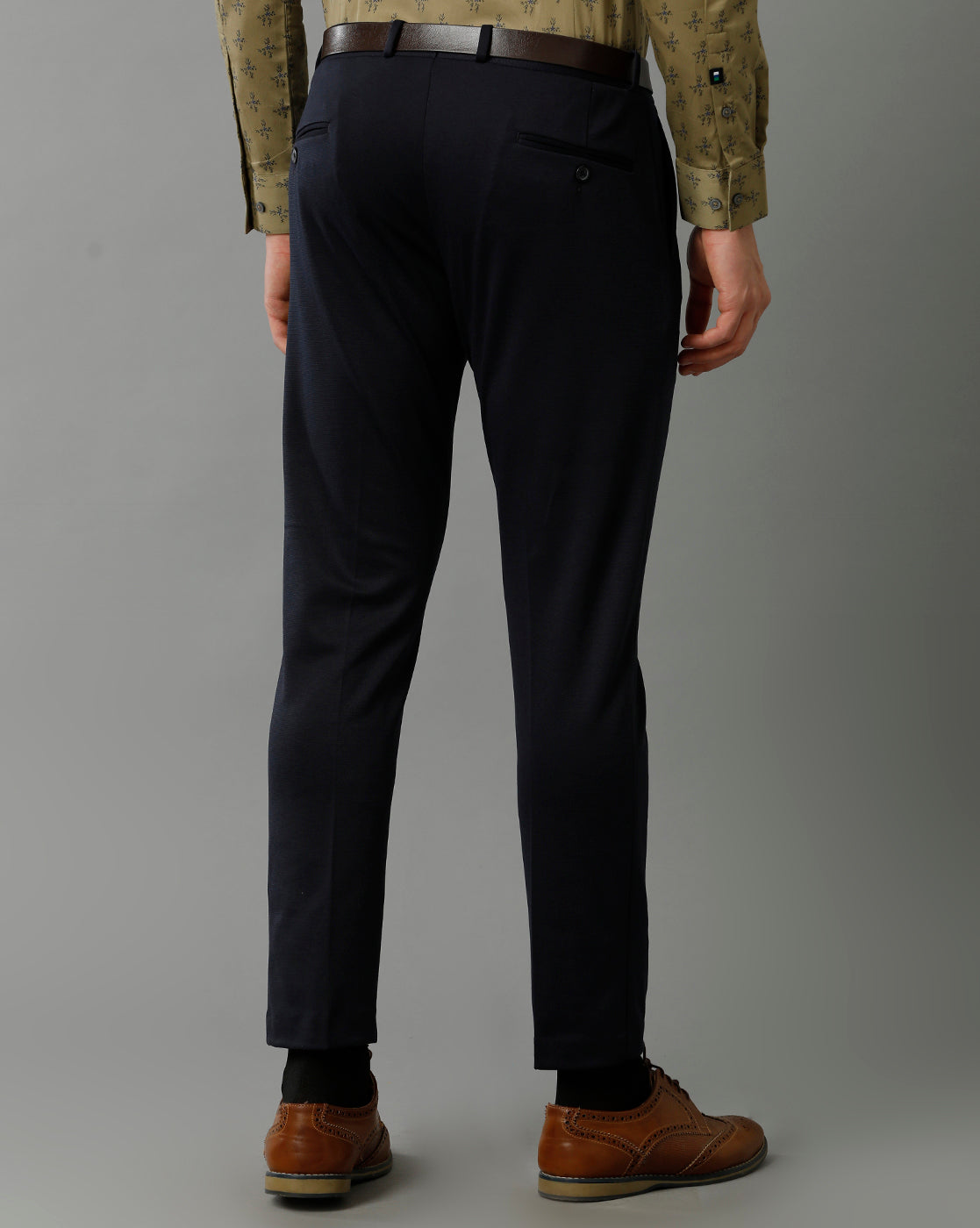 Navy Knitted Stretch Men's Trouser