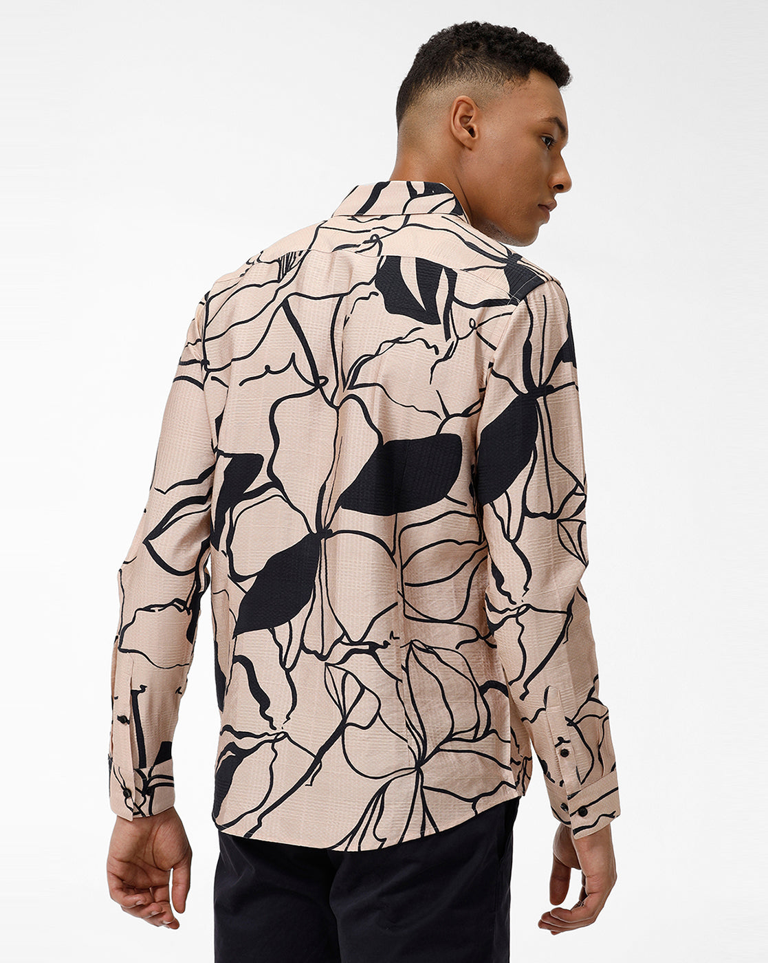 Beige Petal Print Shirt