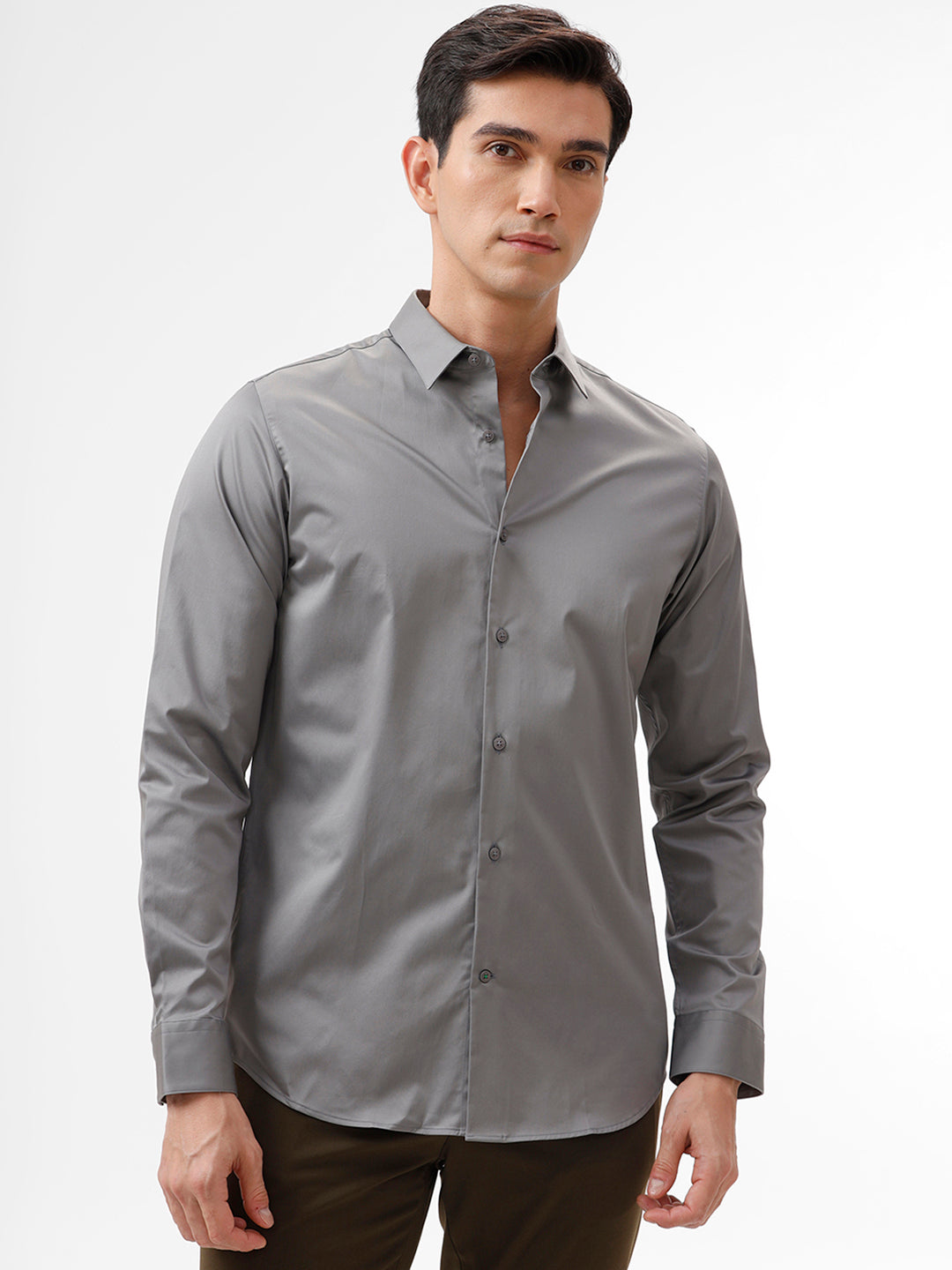 Samuel Titanium Slim Fit Cotton Shirt