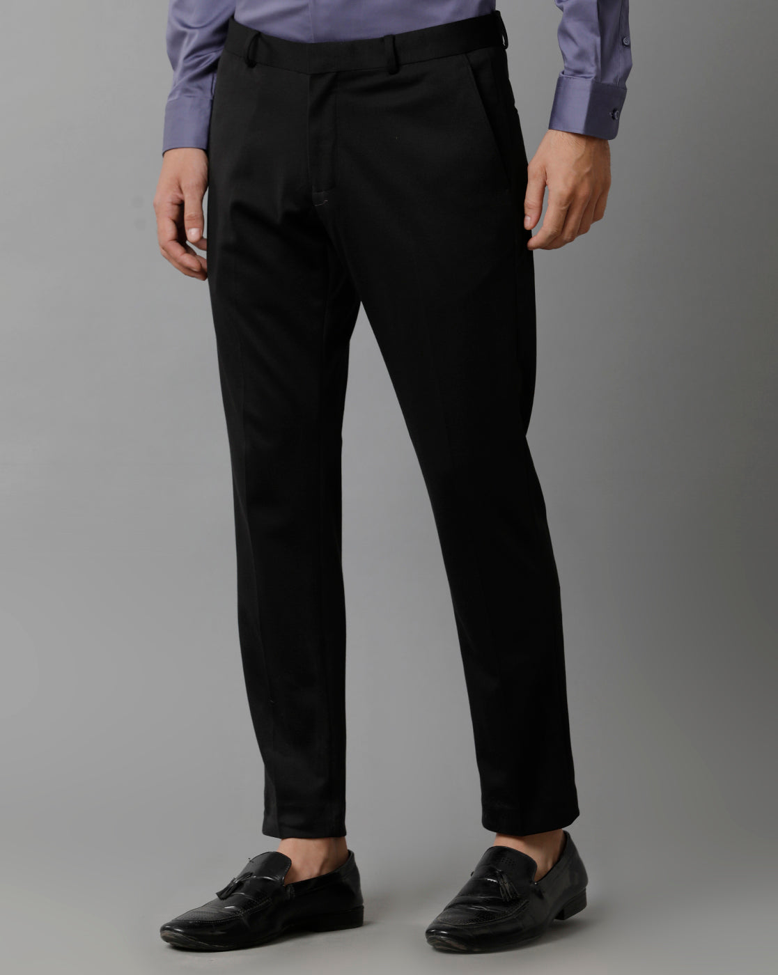 Black Knitted Stretch Men's Trouser