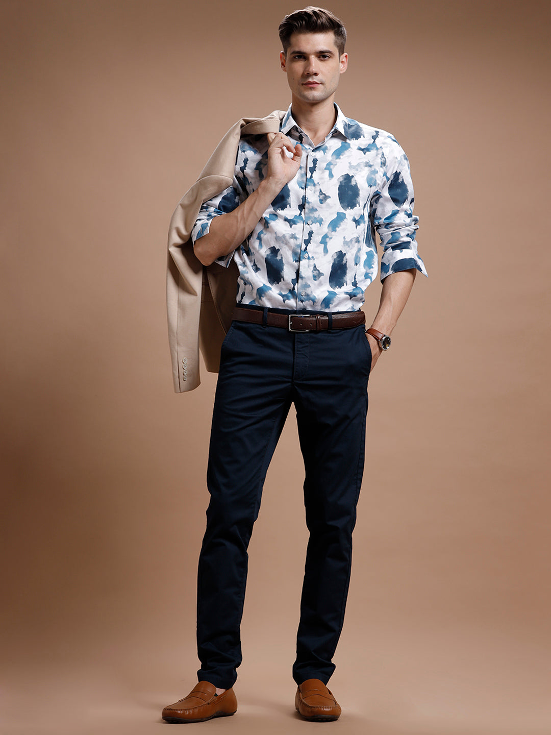 Navy  Smart Casual Cotton Trouser