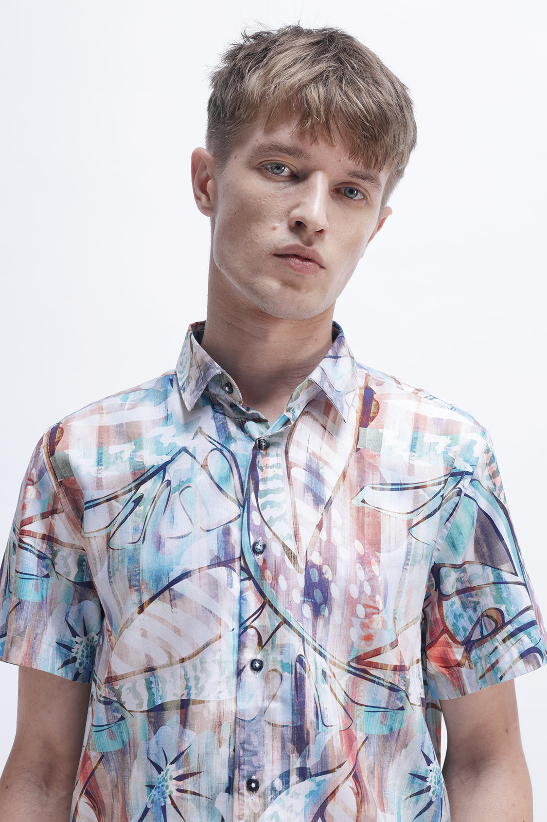 ABSTRACT PRINTED HALF SLEEVES SHIRT