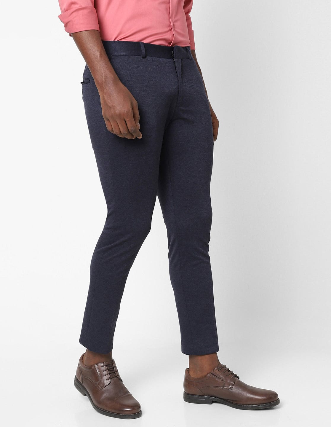 Navy Knitted Stretch Men's Trouser
