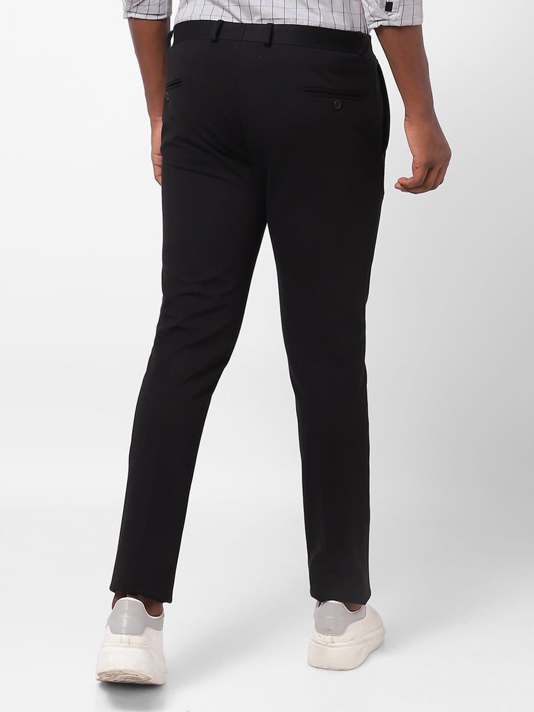 Black Knitted Stretch Men's Trouser