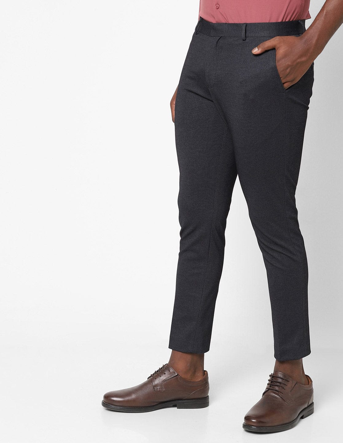 Black Knitted Stretch Men's Trouser