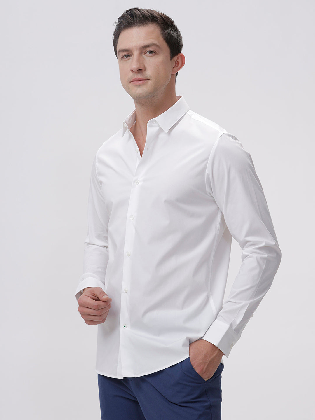 SLIM FIT CASUAL PLAIN SHIRT