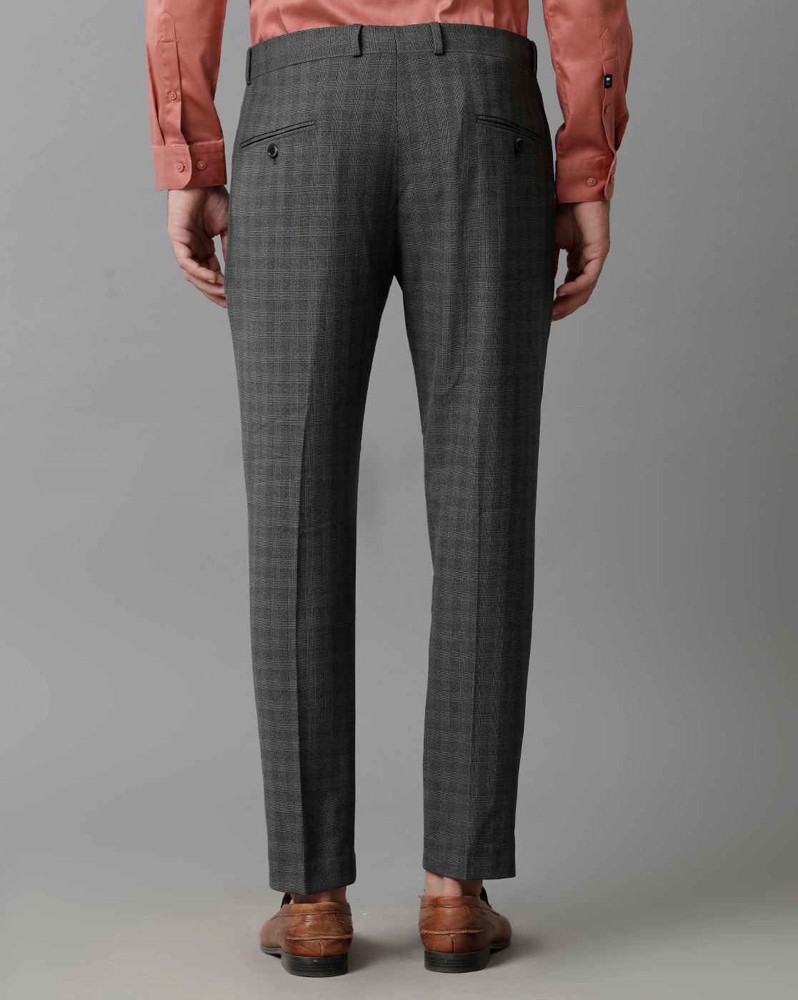 Charcoal Check Knitted Stretch Men's Trouser