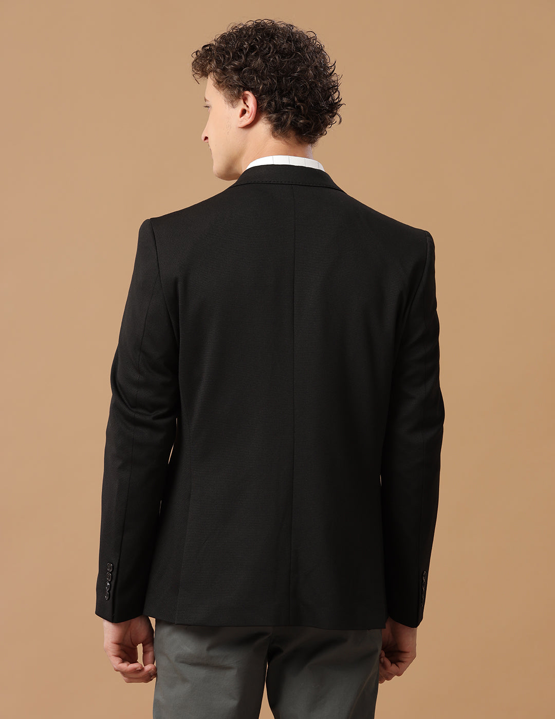 Men's Slim Fit Single Breasted Black Formal Blazer